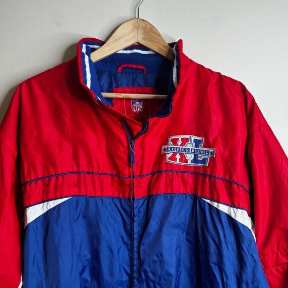 VTG NFL Super Bowl G-111 Jacket XL Red Blue Zip Up Windbreaker Detroit 2006 - Picture 2 of 14